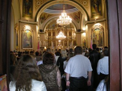 I den grekisk-katolska kyrkan i Tjernivtsi.